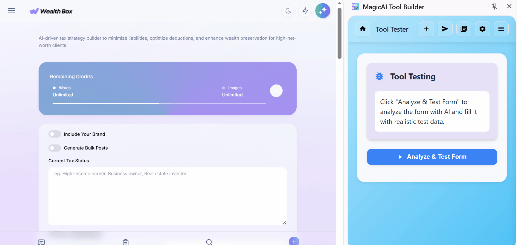 MagicAI Tool Tester Demo
